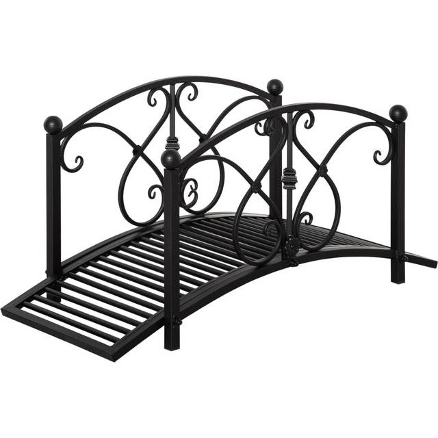 Outsunny Decorative Garden Bridge Landscaping with Railings for Creek Pond