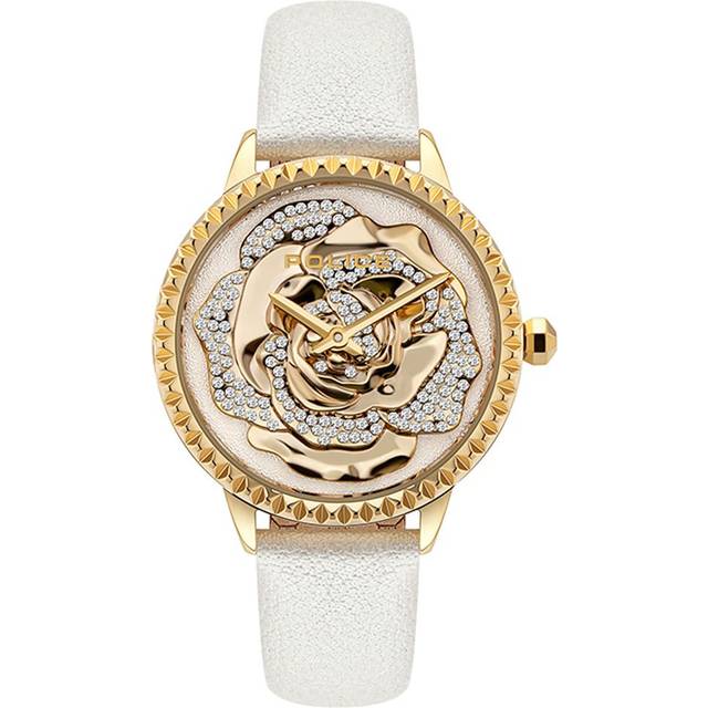 Police, Watches, female, White, ONE SIZE, White Leather Womens Watch Mopion