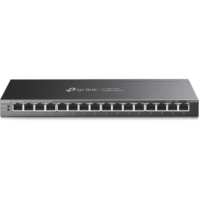TP-Link TL-SG116P 16-Port Gigabit Desktop Switch with 16-Port PoE+