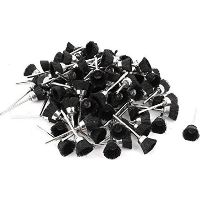 100 Pcs 23mm Shank 15mm Cup Shape Nylon Wire Polishing Brush for Rotary Tool