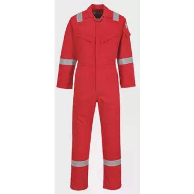 Portwest Flame Resistant Super Light Weight Anti-Static Coverall 210g - Red - 4XL - Regular