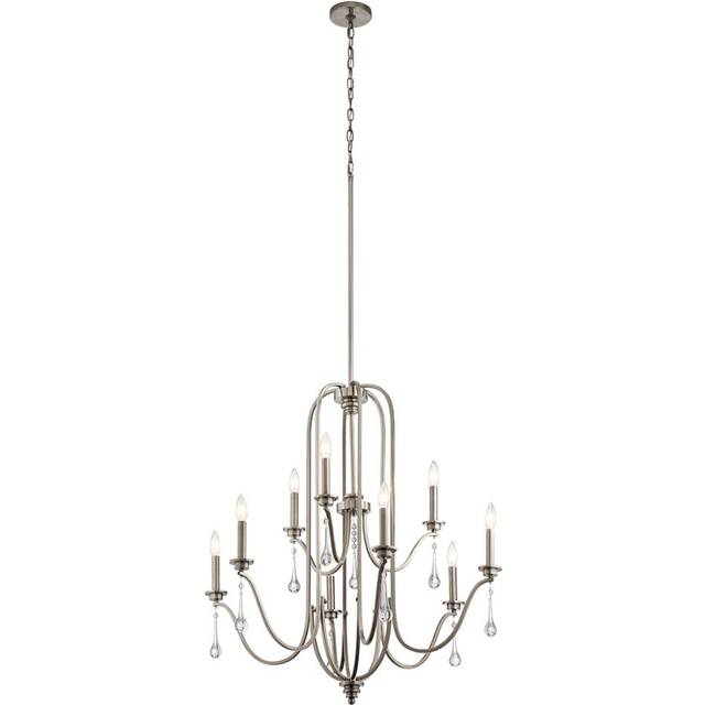 Quintiesse Karlee Nine Light Chandelier in Classic Pewter