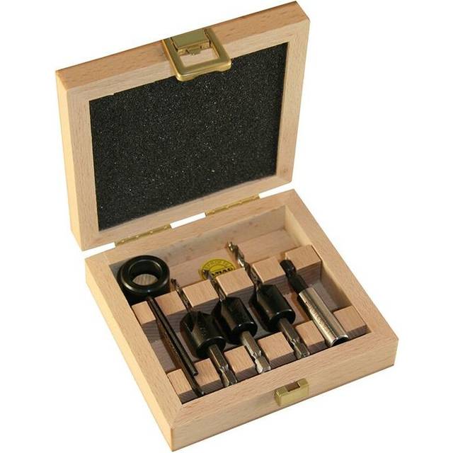 FAMAG Set of 5 Pieces in Wooden Case, Drill Bits Type 3500 3, 4, 5, 6mm with Cou