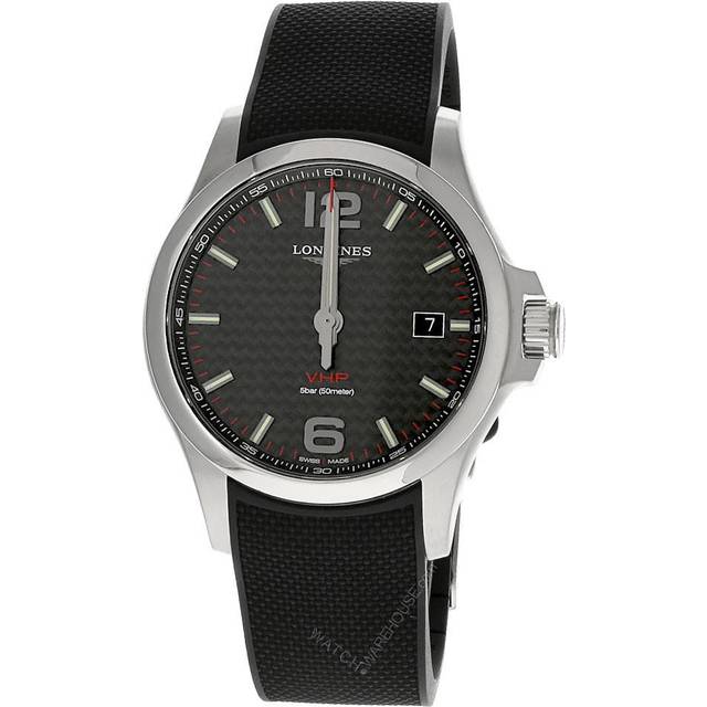 LONGINES Conquest 43MM Quartz Black Rubber Men's Watch L3.726.4.66.9 / L37264669 - 43 mm