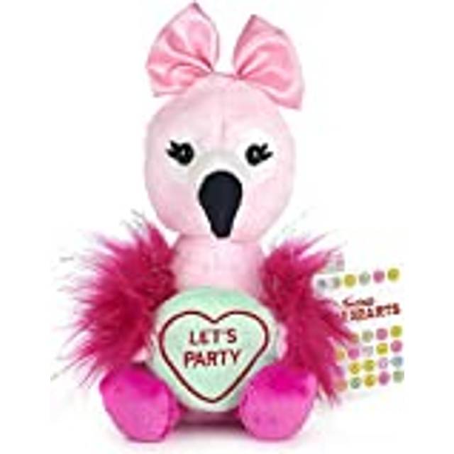 Posh Paws Swizzels Love Hearts 18cm (7?) Flamingo ? Let's Party Message Soft Toy