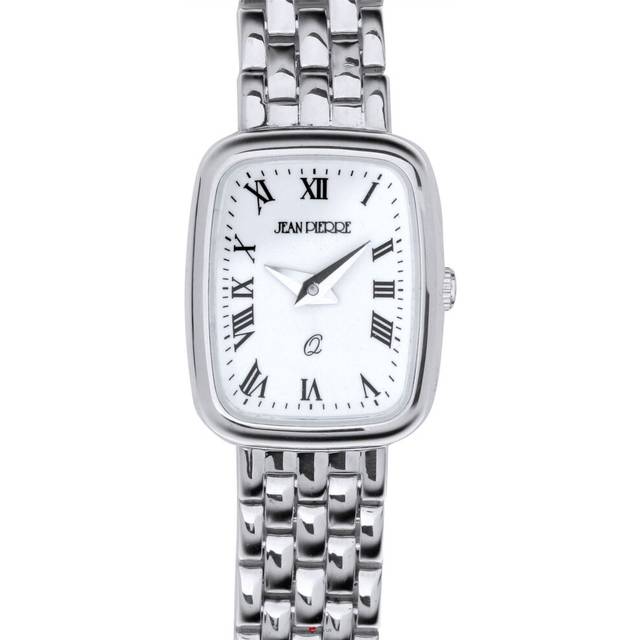 Ladies Rectangular Presentation Watch Sterling Silver on Matching Bracelet