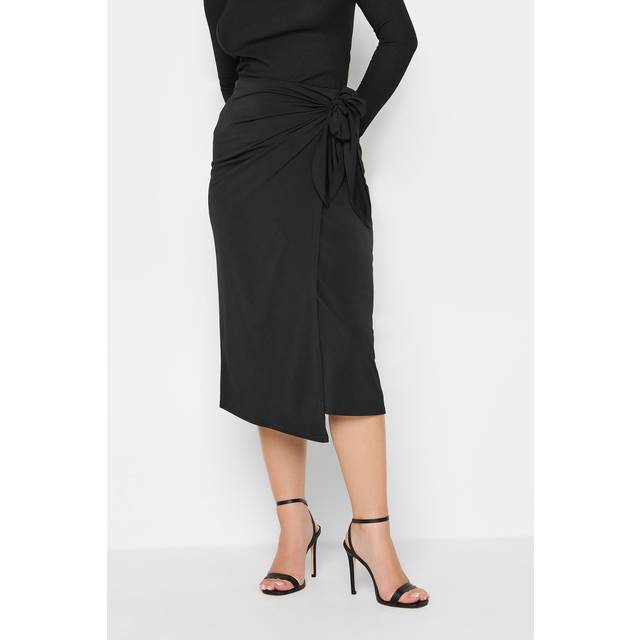 Pixiegirl Petite Black Wrap Midi Skirt 6 Pixiegirl | Petite Women's Midi Skirts