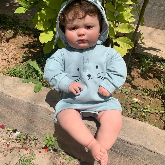 60 CM Doll Toy 3D Skin Soft Silicone Reborn Boy Baby For Girl With Vascular Vein Cloth Body Like Real Art Bebe Gift