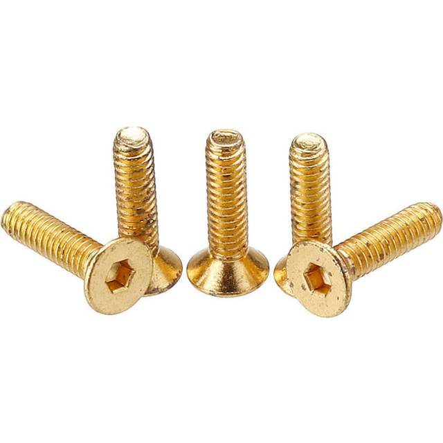 (6mm) 50Pcs Titanium Plated M2 Hex Socket Flat Head Countersunk Screws Alloy Steel 12.9 Grade Screw Bolt M2*8