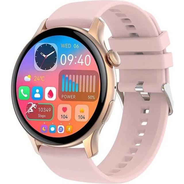 Smartwatch AMOLED Thin Body 1.43 Inch Full Health Monitor Smartwatch for Men Women Low Power Consumption Smartwatch Pink