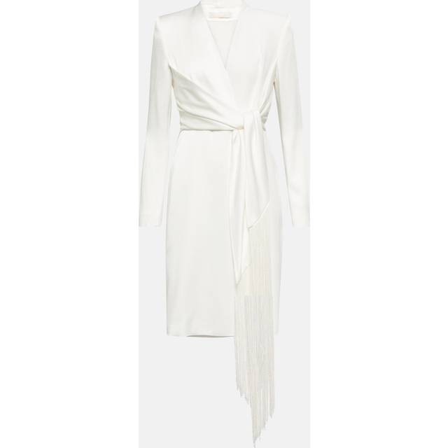 Max Mara Bridal Maura satin wrap dress - white (UK 14)
