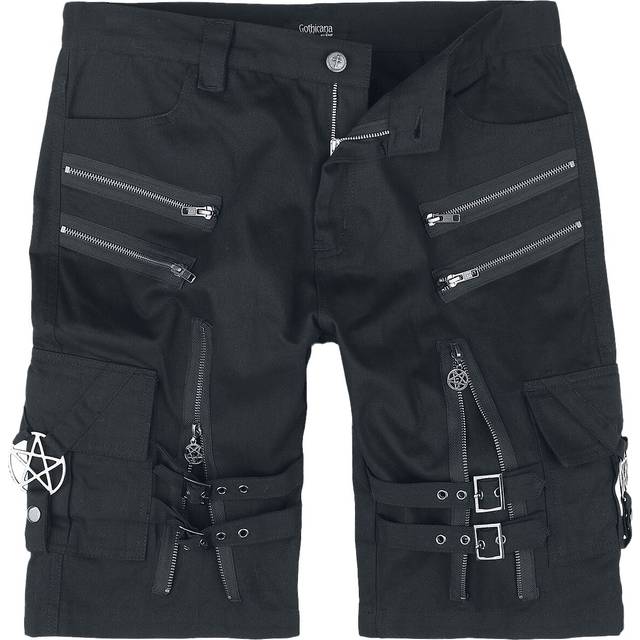 Gothicana by EMP - Gothic Shorts - Shorts with straps, buckles and zip - S to XXL - for Men - black
