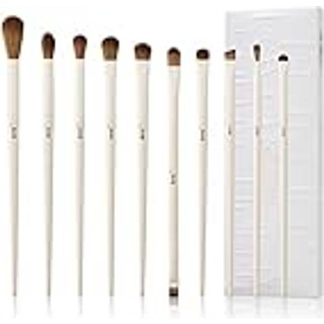 Jessup Precision Makeup Brushes 10Pcs Eye Makeup Brush Set Premium Synthetic Eyeshadow Concealer Eyeliner Eyebrow Blending Highlight Brush  Light Grey