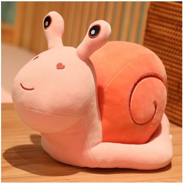 (Pink) 20cm Colourful Snails Plush Toy Stuffed Animals Cartoon Snail Soft Baby Cuddly Doll Pillow Kids Toys