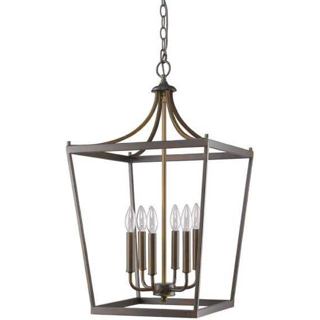 HomeRoots 398083 28 x 16 x 16 in. Kennedy 6-Light Oil-Rubbed Bronze Foyer Pendant