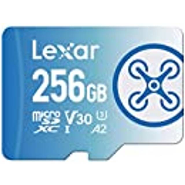 Lexar Fly 256 GB Micro SD-kort, microSDXC UHS-I-kort, upp till 160 MB/s avläsning, för DJI drönare, actionkamera, smartphone, läsplatta (LMSFLYX256G-BNNAA)