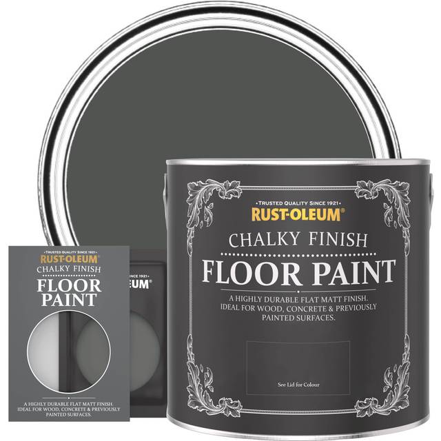 Rust-Oleum Floor Wood & Concrete Paint, Chalky Finish - GRAPHITE - 10ml - Grey