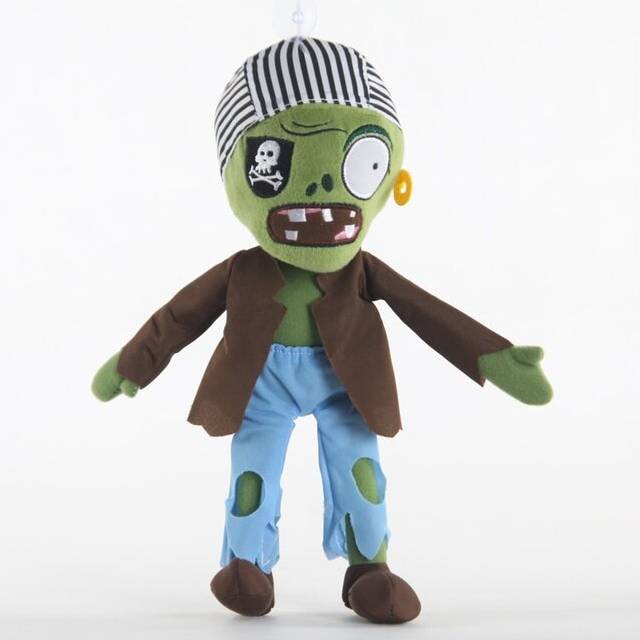(Style1) 1pcs 30cm Plants vs Zombies Plush Toys Doll Duck Hats Pirate Zombies Plush Soft Stuffed Toys for Children Kids Gifts