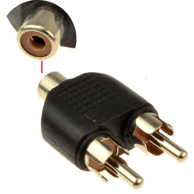 kenable Phono RCA Splitter/Joiner Adapter Twin RCA-pluggar till RCA Phono-uttag