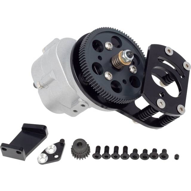 Metal R3 Single Speed Transmission Gearbox with Motor Gear Mount for 1/10 RC Crawler Car RC4WD D90 II D110 Gelande 2,A