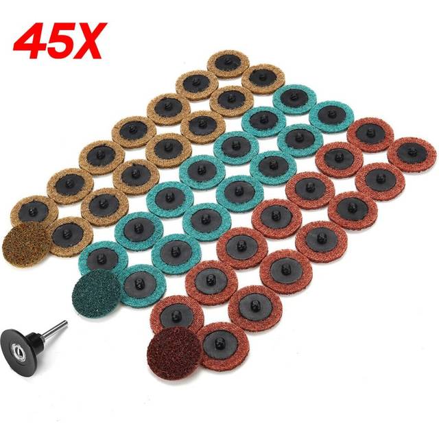 (45 PCS) 15/30/45Pcs 2 Inch Sanding Discs Set Polishing Pad Non-woven Cloth Abrasive Tools
