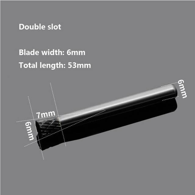 (6*7*6cm) Double Groove Alloy Rotary Boring Tool Tungsten Steel Wood Carving N-type Inverted Cone Milling Cutter Grinding Head
