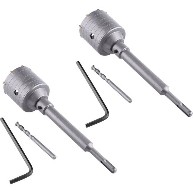 2X SDS Plus Concrete Cement Stone 65mm Wall Drill Bit 200mm Rod