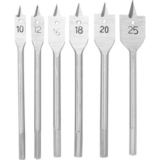 2Set 10-25mm Flat Spade Drill Bit Hex Shank Woodworking Spade Drill Bit Hole Cutter