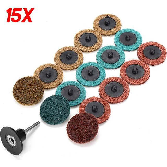 (15 Pcs) 15/30/45Pcs 2 Inch Sanding Discs Set Polishing Pad Non-woven Cloth Abrasive Tools