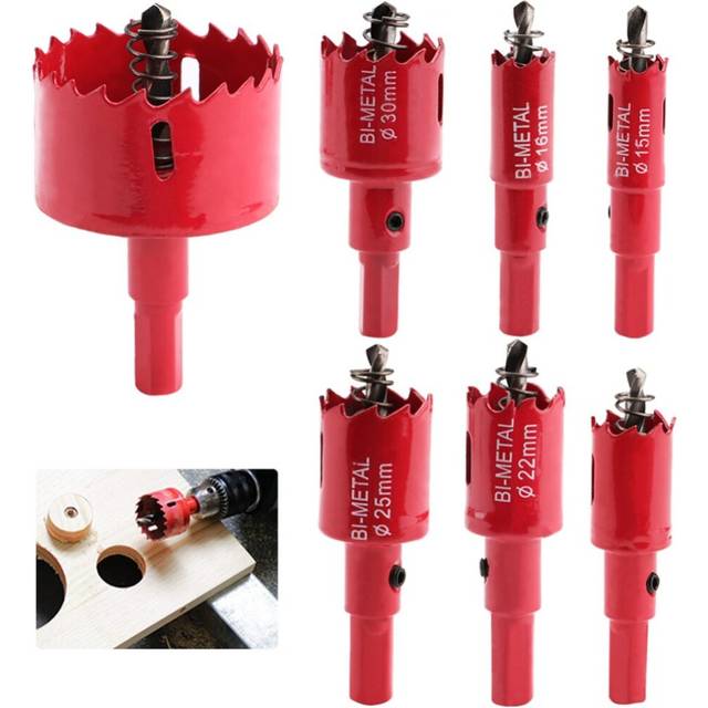 MI Metal M42 15mm-55mm Bit Hole Saw Twist Drill Bits Cutter Power Tool Holes Drilling Kit Carpentry Tools for Wood Steel Iron