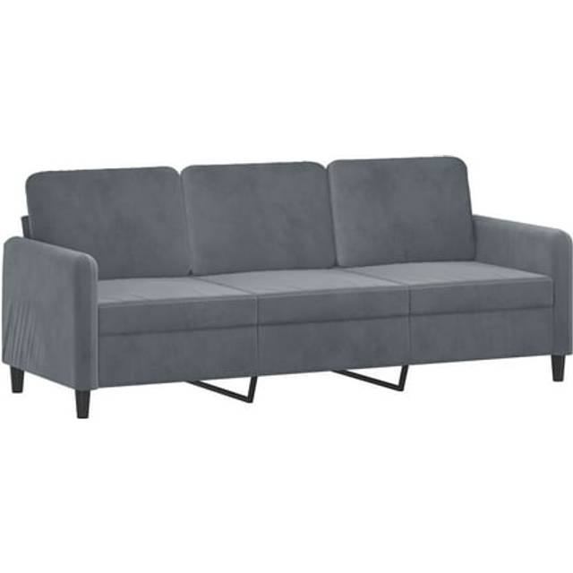 vidaXL 3-sitssoffa mörkgrå 180 cm sammet, 3-sitssoffa, tresitssoffa, 3 sitssoffa, 3-sitssoffor, tresitssoffor, 3 sitssoffor, 3 sits soffa