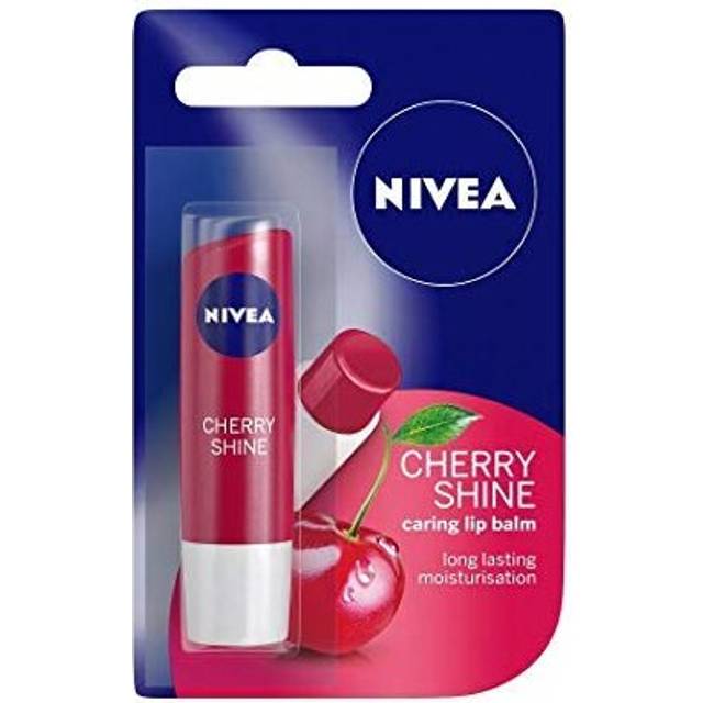 Nivea Lip Balm Cherry Shine 4.8g lip care stick moisturizing gloss, red cherry scent, 1 piece
