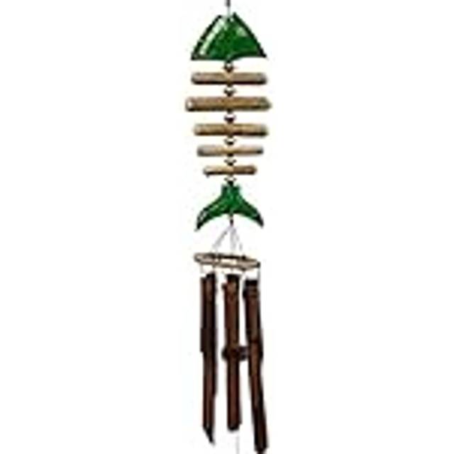 Green Koi Bone Fish Bamboo Wind Chime