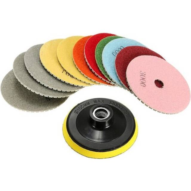 12pcs 4 Inch 50-6000 Grit Diamond Polishing Pads Set for Granite Concrete Marble