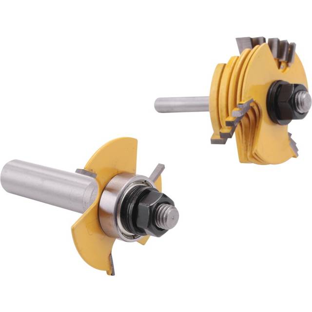 2Pcs Slot Cutter 3 Wing Router Bit 1/2 &1/4 inch Adjustable Woodworking Tool