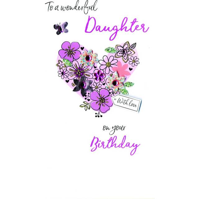 Wonderful Daughter Birthday Greeting Card Hand-Finished Champagne Range Cards