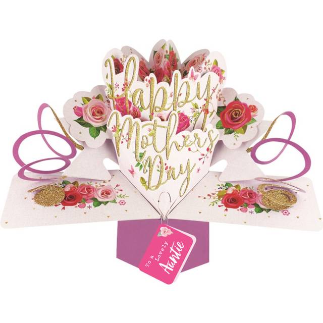 To A Lovely Auntie Happy Mother's Day Roses Pop Up Card 3D Greeting Cards
