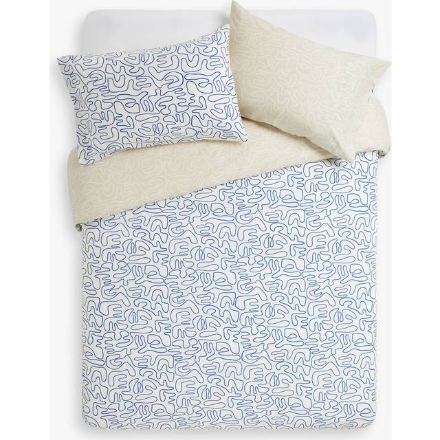 John Lewis ANYDAY Scribble Reversible Cotton Duvet Cover Set