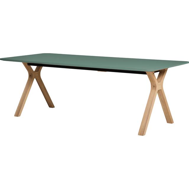 Andersen Furniture - Space Extendable Table - Matbord - White Matt Lacquered Oak - Fenix Laminate: Green 0750 (Verde Comodoro) - 95 x 220 x H: 74 cm