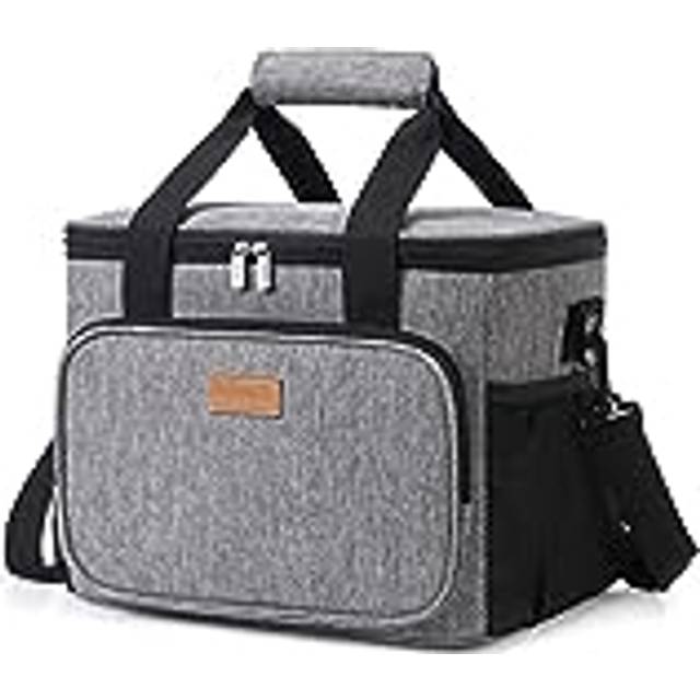 Lifewit Large Cooler Bag Shopping Bag Soft Insulated Picnic Family Cool Bag, Thermal Lunch Bag Cooling Bag for Work Beach Picnic Camping, Grey, 2