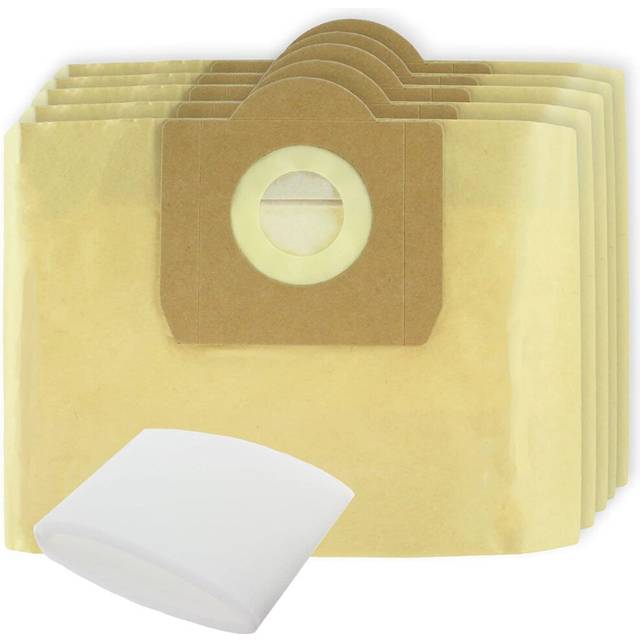 Vacuum Cleaners Dust Bags & Foam Filter Sleeve compatible with Earlex (Pack of 5 + Filter)