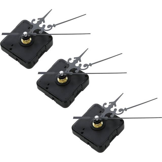 3X DIY Clock Metal Texture Wall Clock Retro Wall Clock Movement Accessories Black