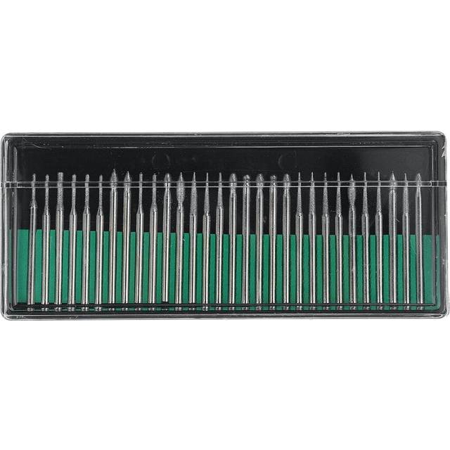 30pcs 3mm Shank Diamond Grinding Burr Needle Point Engraving Carving Polishing Glass Jade Stone Drill Bit Rotary Tool Set