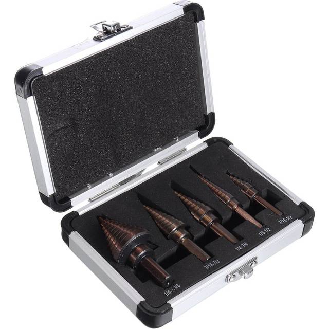 5pcs British HSS Triangle Handle Step Drill Aluminum Box Hole Saw Cutter