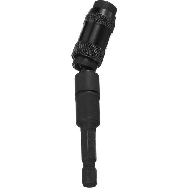(Black) Universal Connection Extension Rod Steel Alloy Impact Magnetic Pivoting Bit Tip Holder Swivel Screw Drill Accessory Bits
