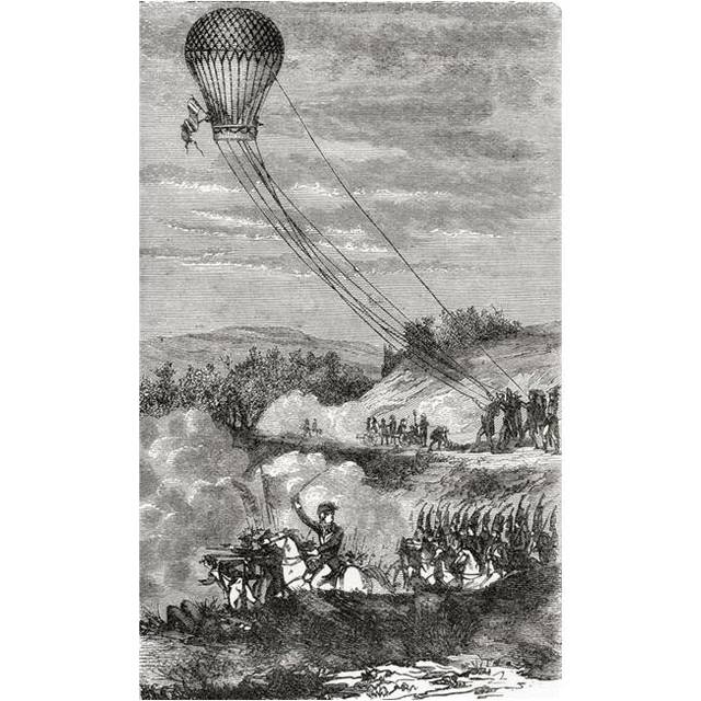 Employment of the Hot Air Balloon Lentreprenant As A Reconnaissance Post At the Battle of Fleurus June 26 1794 From the Poster Print, 11 x 18