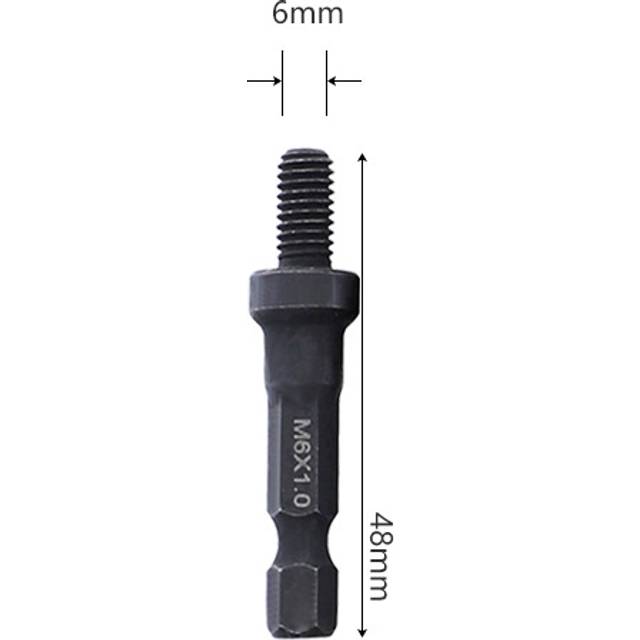 (NWY M6x1.0) Self-Tapping Socket Adapter for 6mm/8mm/10mm Insert Nuts or Hanger Bolt Power Drill Tools 1/4 Inch Hex Shank