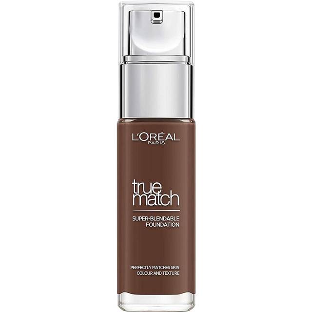 L'Oreal Paris True Match Liquid Foundation, Skincare Infused with Hyaluronic Acid, SPF 17, Available in 40 Shades, 11N Deep Coffee, 30 ml