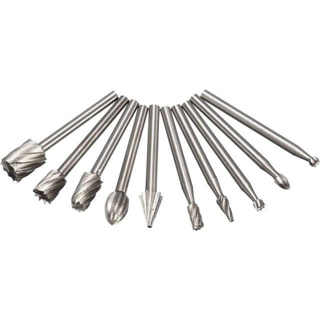 10pcs HSS Router Bit Burr For Dremel and Rotary Engraving Wood Working Tool