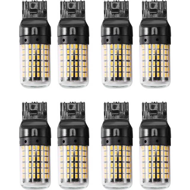 8Pcs Super Bright Canbus T20 7440 W21W Reverse Light Turn Signal Light Error Free No Flash T20 7440 Led Bulbs